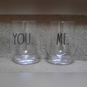 Rae Dunn Stemless Wine Glasses
